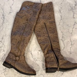 Restricted Over the Knee Taupe Boots Size 10
